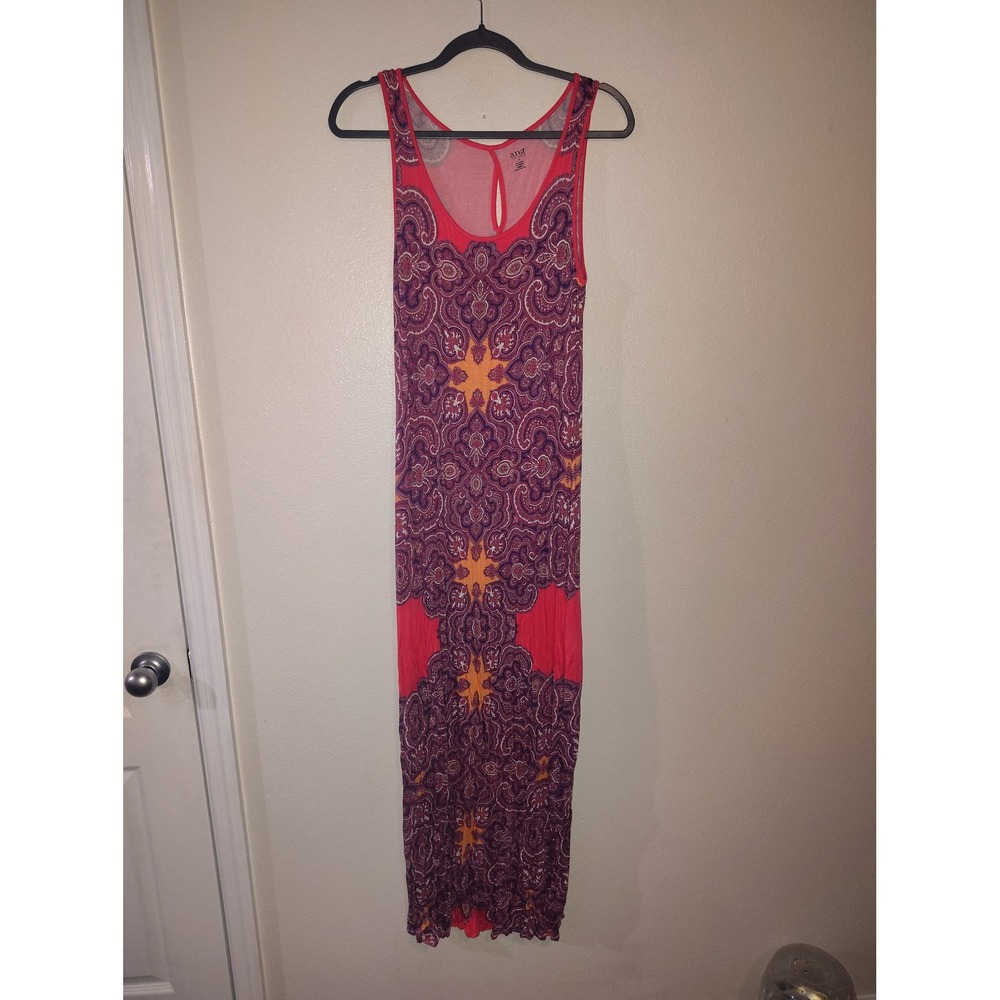 ANA A New Approach Pink Purple Paisley Sleeveless Maxi Dress Small RN93677‎